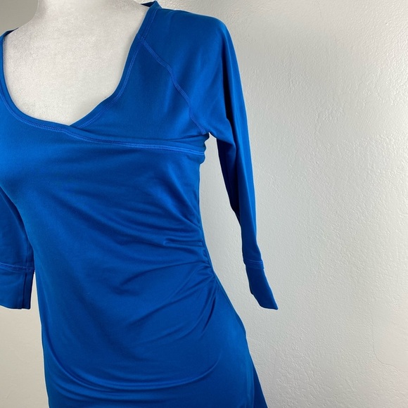 Mountain Hardwear Blue Outdoor knee Length 3/4 Sleeve Stretchy Dress sz Small - Picture 10 of 11